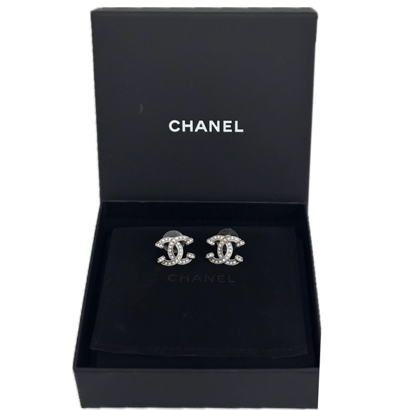 CHANEL Double C Stud Earrings - Picture 3 of 9